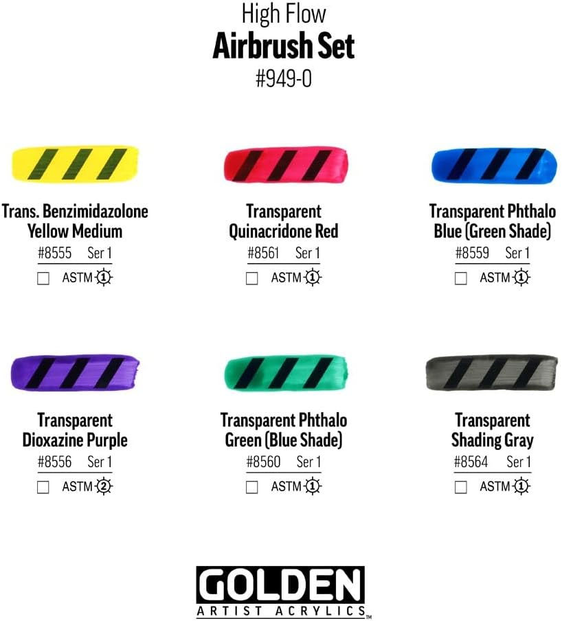 Thumbnail: Golden High Flow Acrylic Paints | Transparent Airbrush Set | 6 x 30ml Bottles