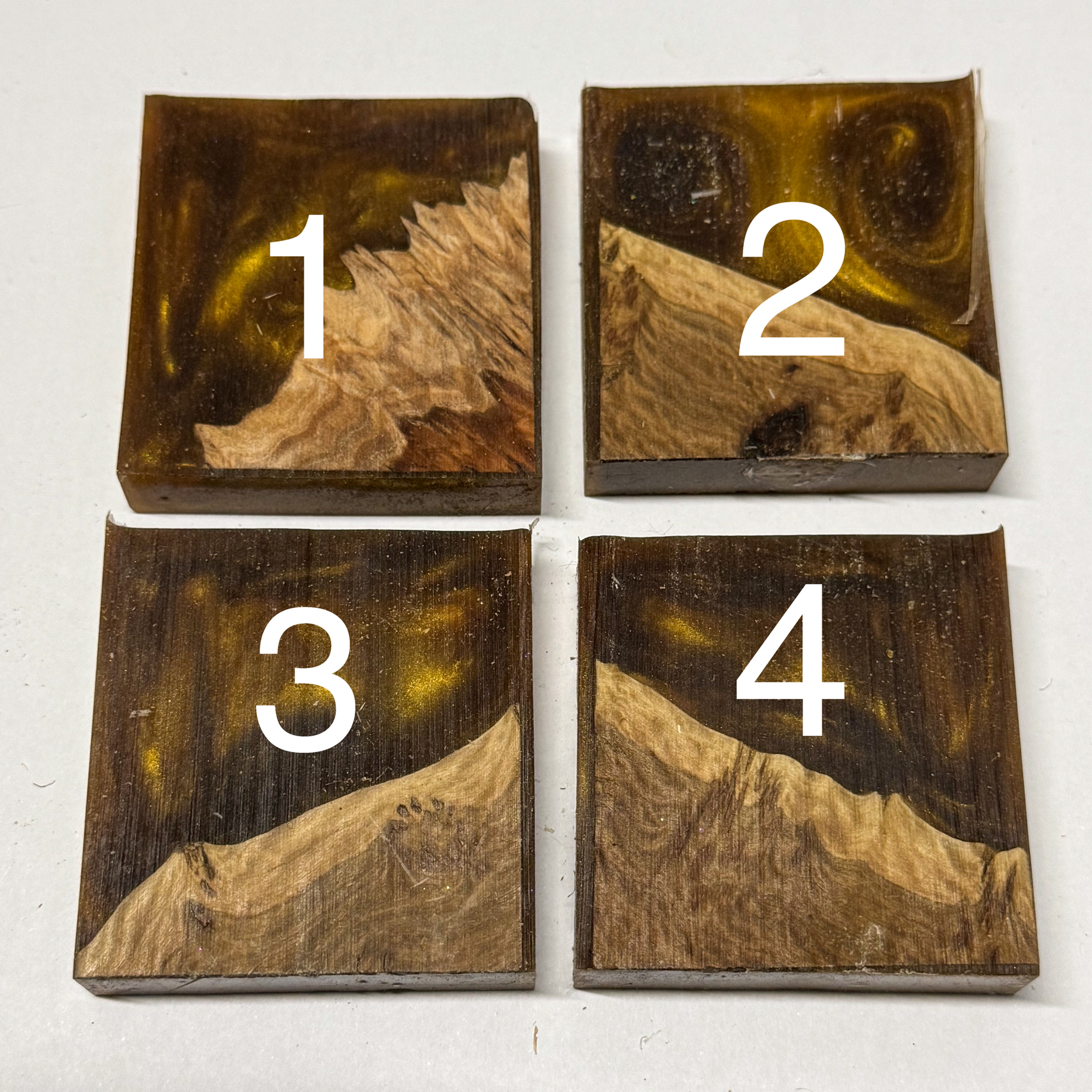 Single 2" Hybrid Pendant Blank - Brassy/Gold Sparkle