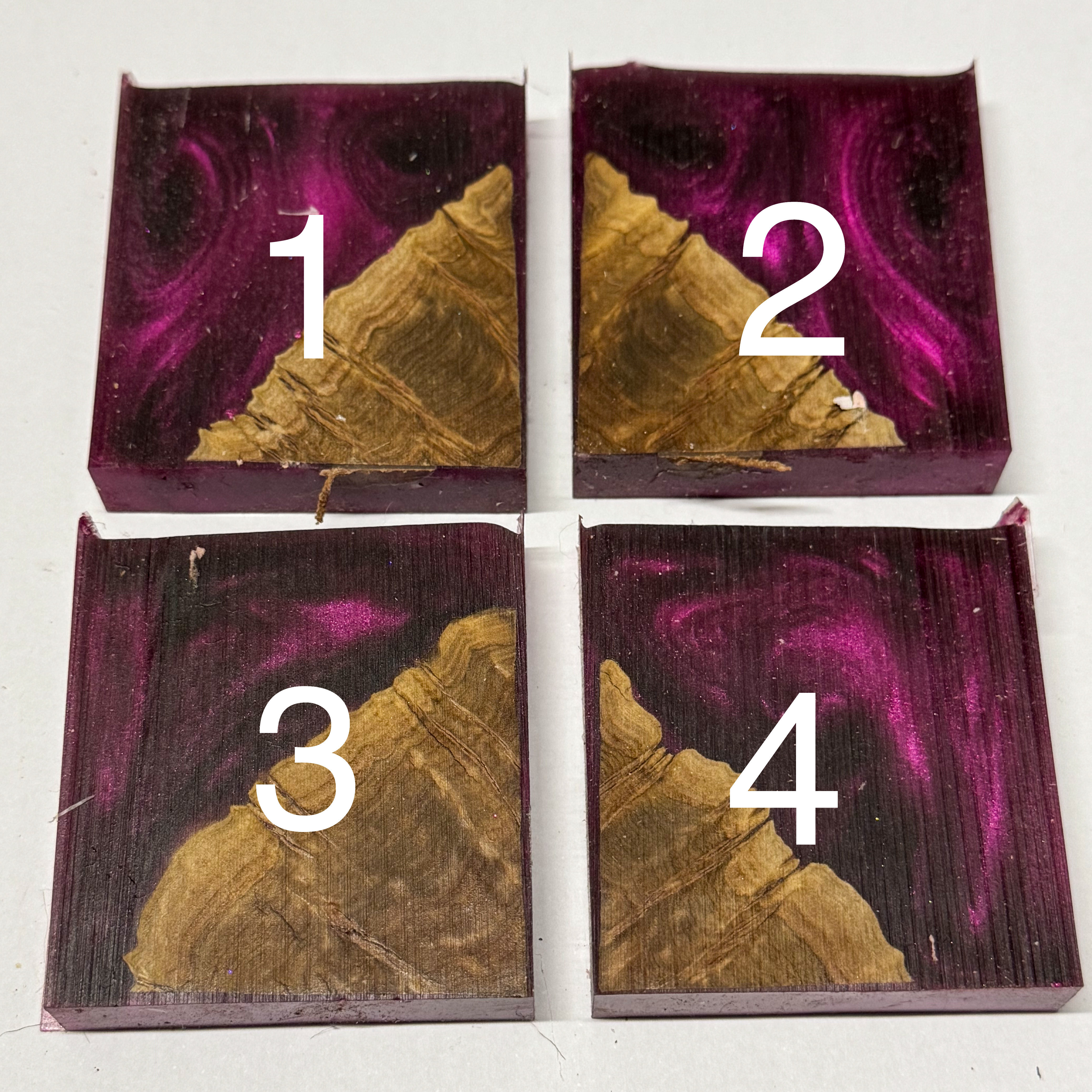 Single 2" Hybrid Pendant Blank - Deep Magenta 'Crushed Velvet'