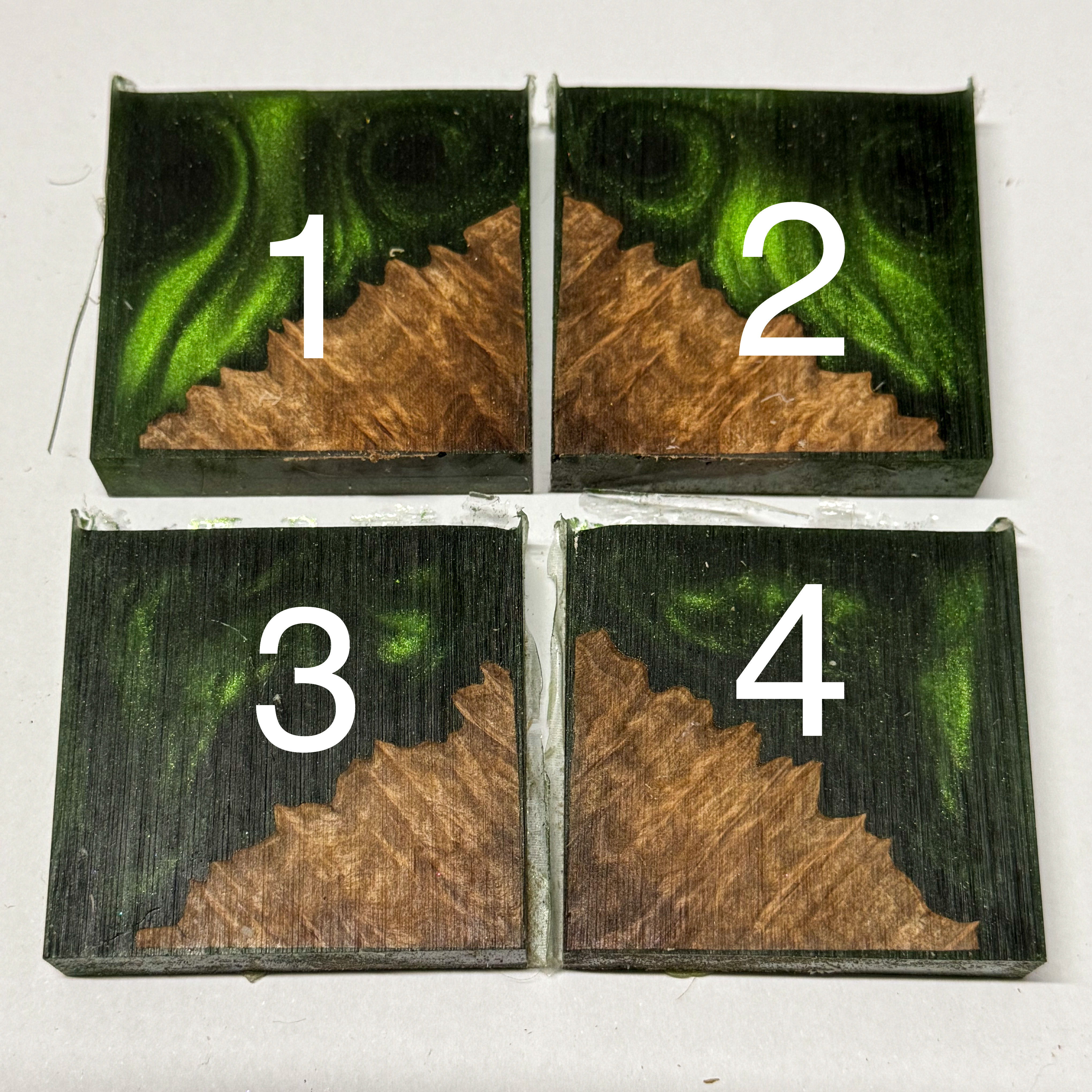 Single 2" Hybrid Pendant Blank - Green Shimmer 'Shamrock'