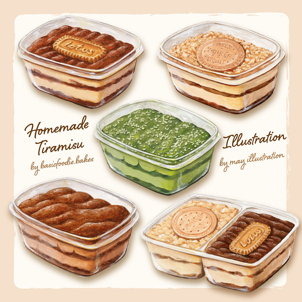 Basic Foodie Bakes tiramisu illustration