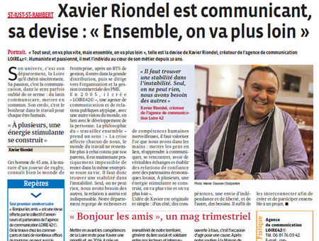 07-02-2015 Xavier Riondel est communicant, sa devise : « Ensemble, on va plus loin »