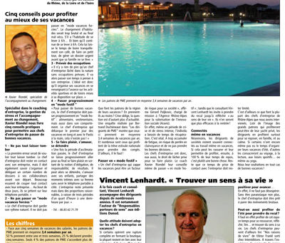 03-07-2009 Vacances. Les plans détente des patrons rhônalpins