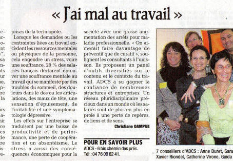 24-11-2008 J'ai mal au travail - Le Dauphiné Libéré de Grenoble