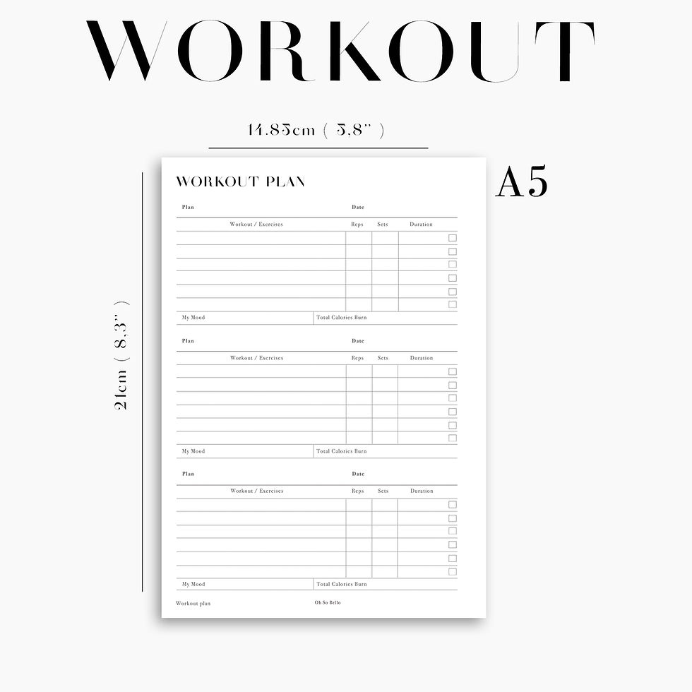 Thumbnail: Planner Inserts - Workout Plan