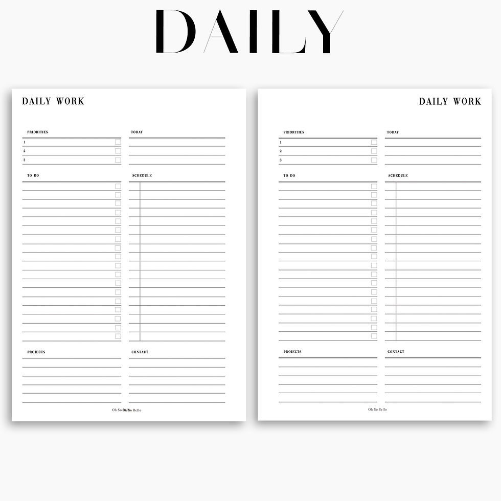 Thumbnail: Planner Inserts - Daily Work
