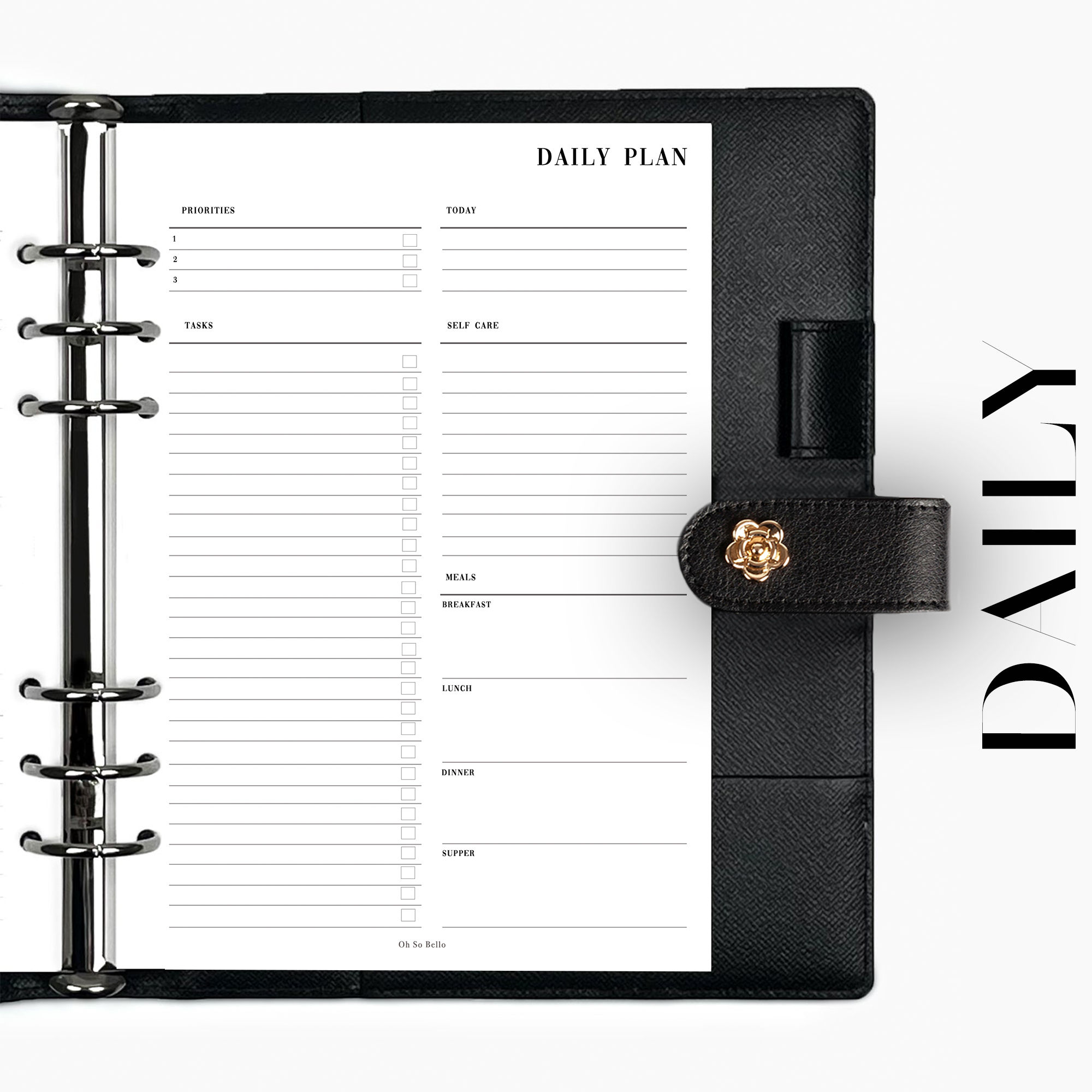 Planner Inserts - Daily Plan with Self Care