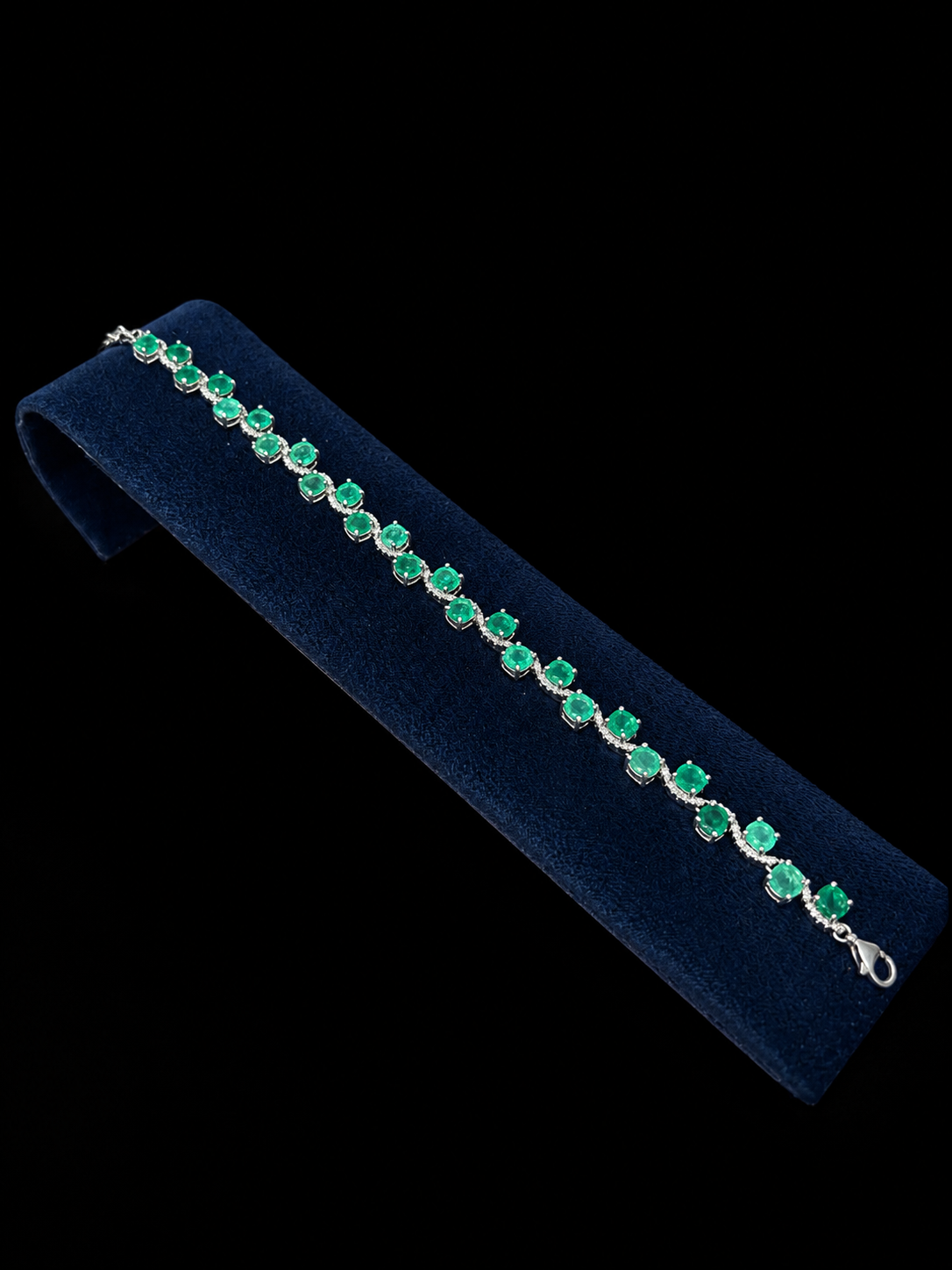 Pulsera de Esmeraldas en Plata 925