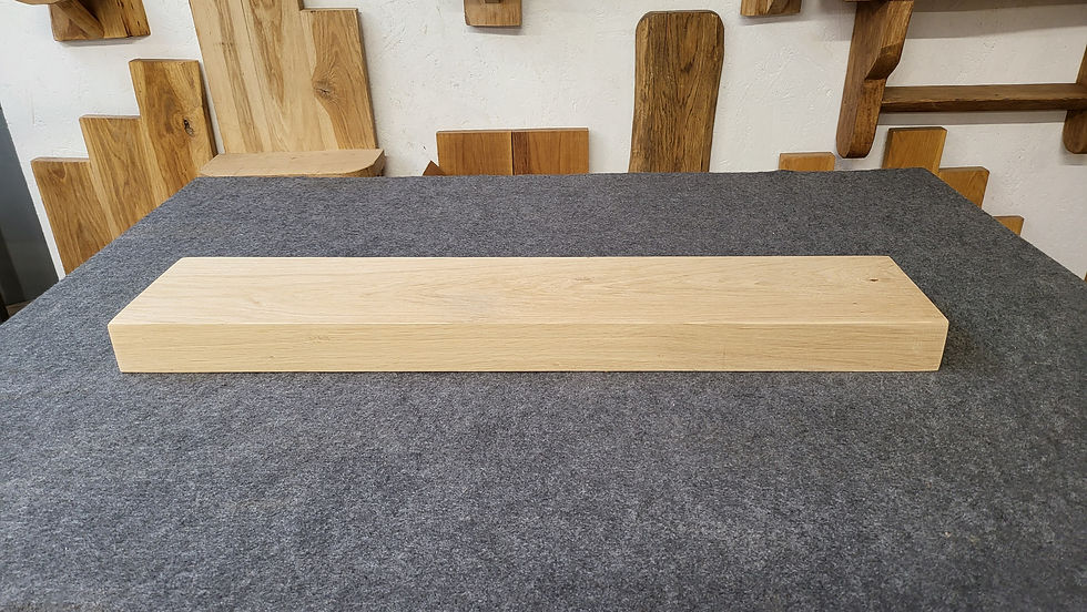Thumbnail: Wide Straight edge Oak Mantle Beam | 0.8m |