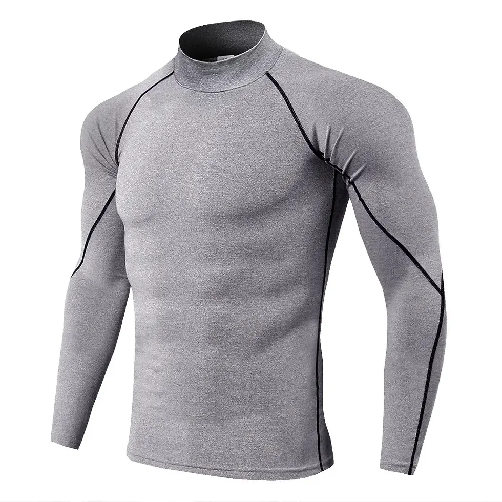 Thumbnail: Compression T Shirt Men Long Sleeve Bodybuilding Sport Tees Casual Quick Dry Gym