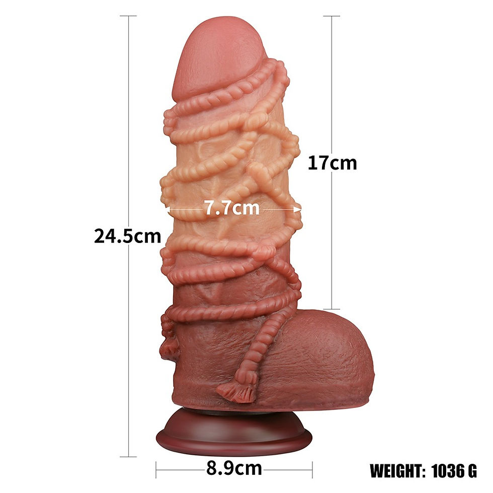 Μικρογραφία: Dildo διπλής πυκνότητας με εφέ bondage "Platinum Silicone Cock " -(24cm/7.7cm)