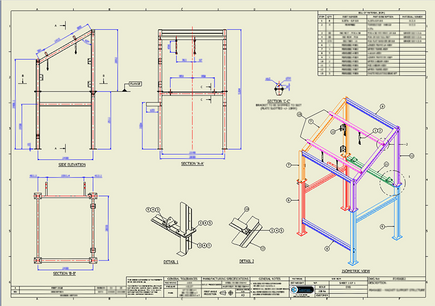 A technical design drawing of a component of the conveyor system