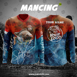 jersey mancing custom merah biru desain bebas inanotchi