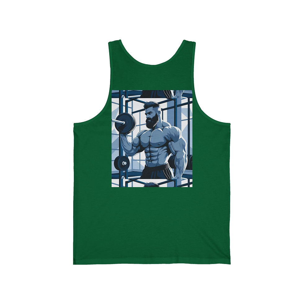 Thumbnail: Muscle Graphic Unisex Tank, Gym Shirt, Workout Top, Fitness Wear, 