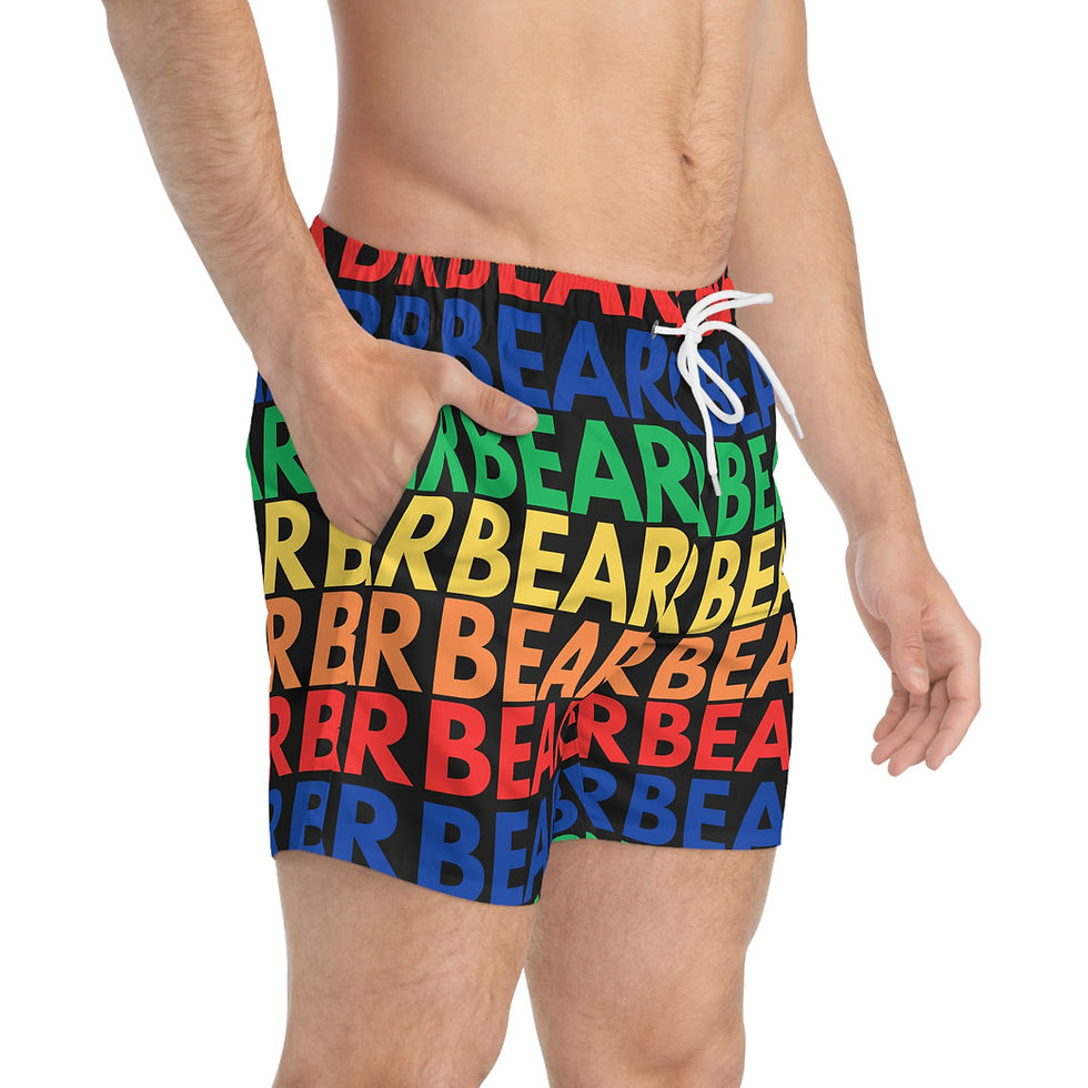 Thumbnail: Colorful Bear Pattern Swim Trunks | Fun Beach Shorts for Summer,