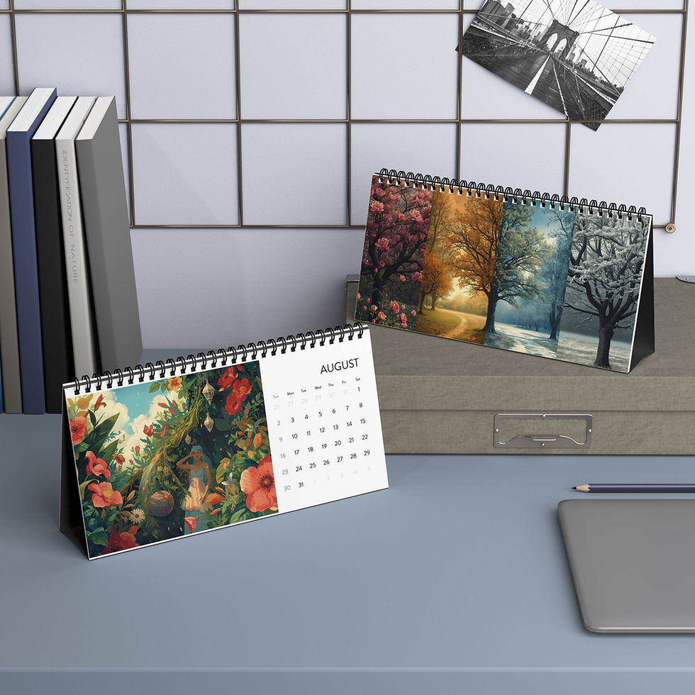Thumbnail: Elegant Floral Desktop Calendar 2026, Seasonal Decor, Yearly Planner,