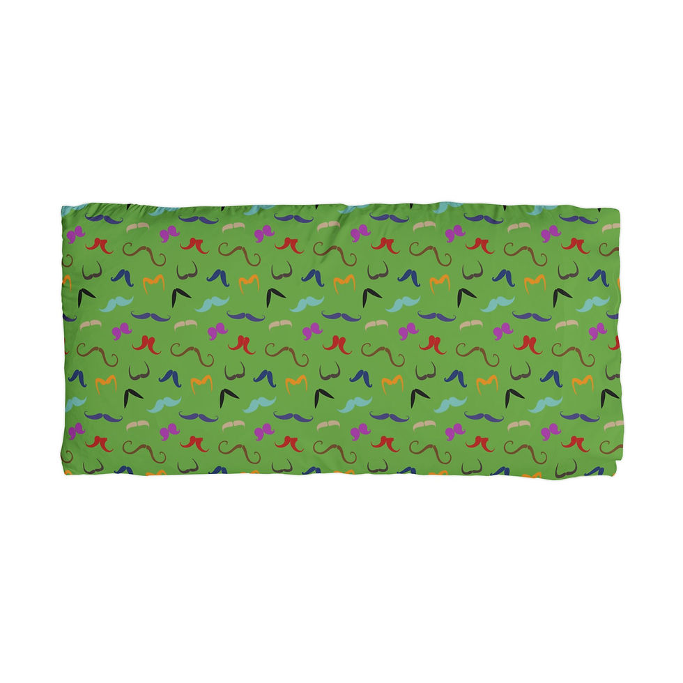 Thumbnail: Green Mustache Pattern Pillowcase – Soft Microfiber Decorative Pillow Cover