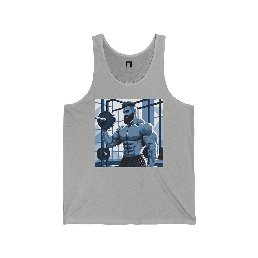 Thumbnail: Muscle Graphic Unisex Tank, Gym Shirt, Workout Top, Fitness Wear, 