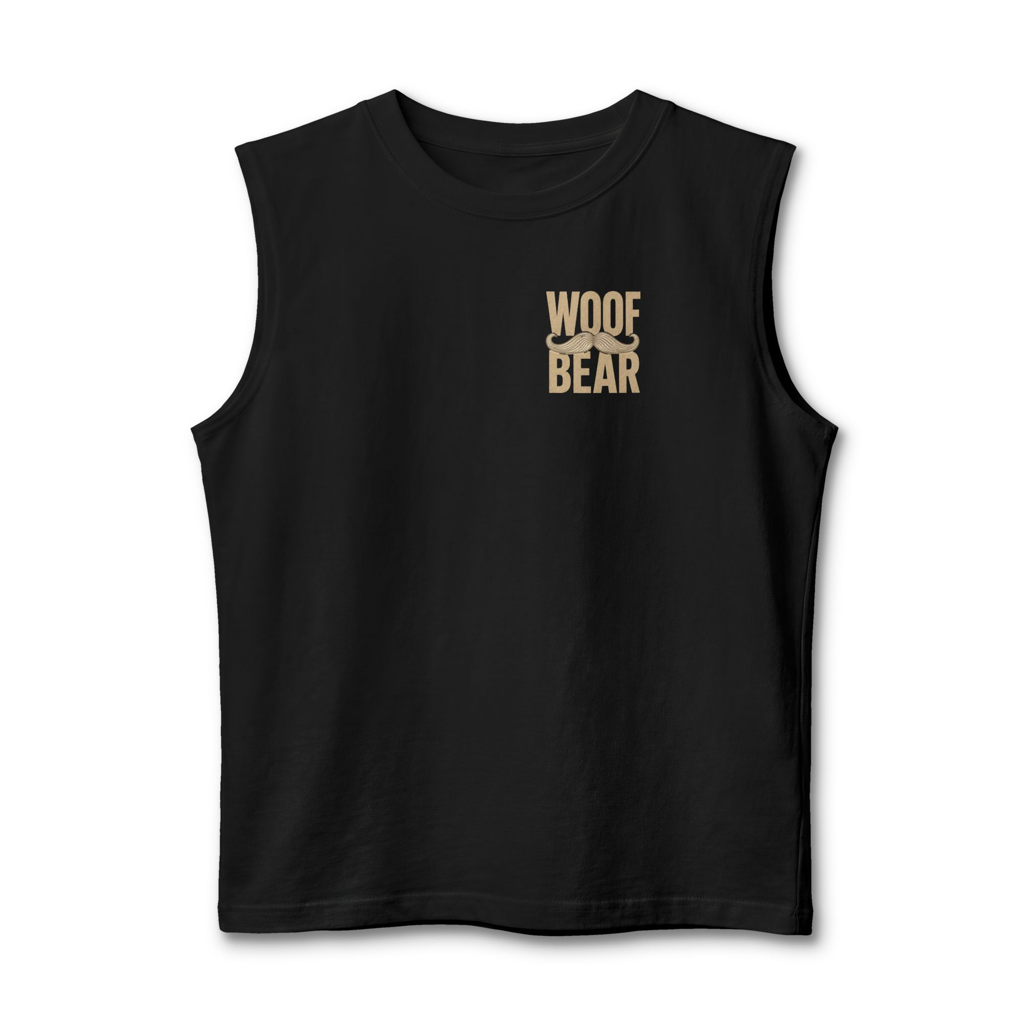 WOOF BEAR Tank Top, Gay Bear Muscle Tank, Big Bear Fashion, Men's Black Tank