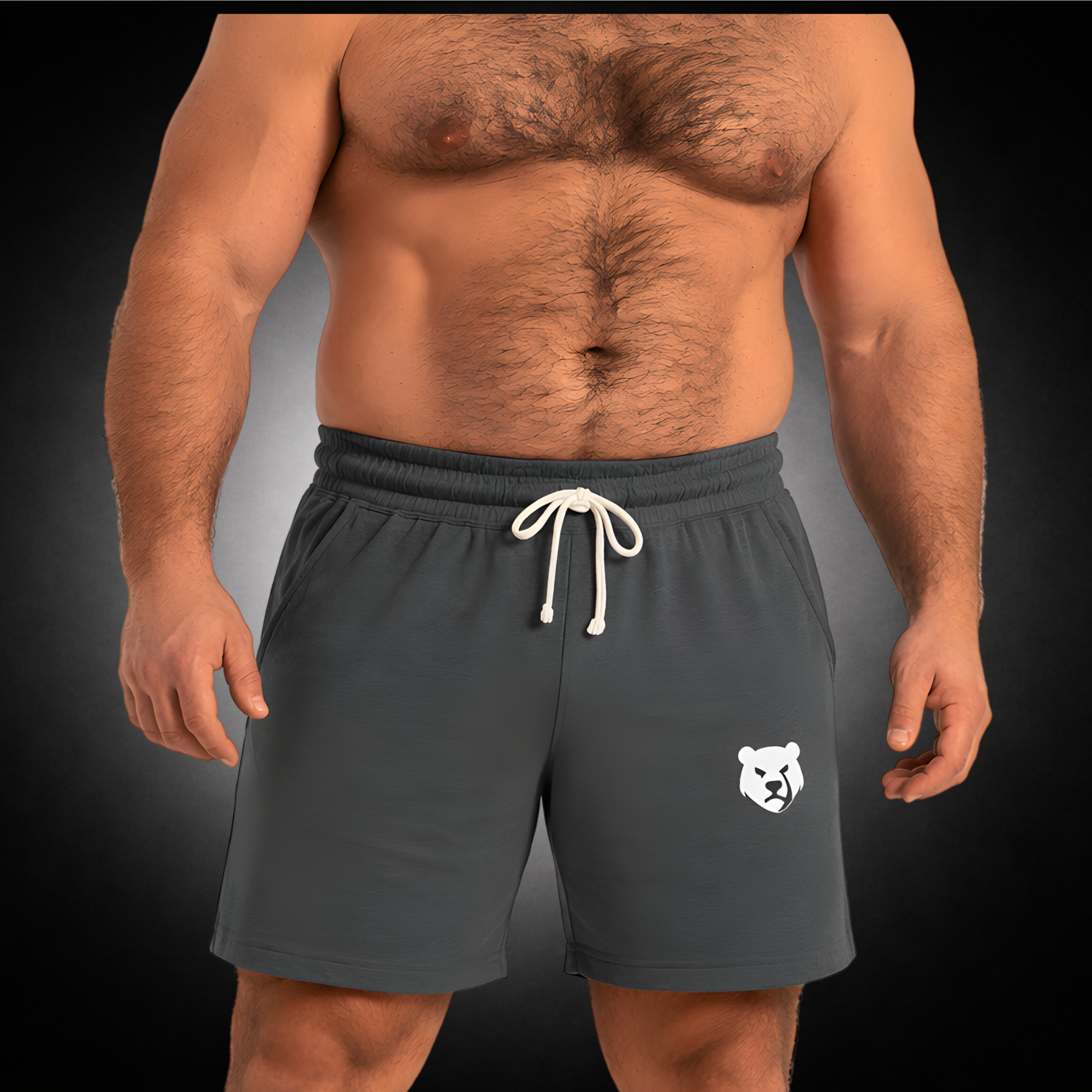 Mens Fleece Shorts Minimal Logo Premium Lounge Shorts Cotton Athletic Shorts