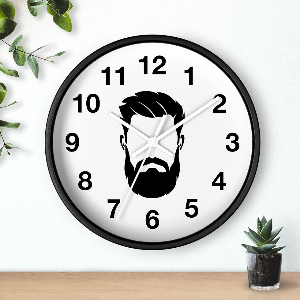 Thumbnail: Stylish Beard Wall Clock, Unique Home Decor for Men, Gift for Father's Day, 