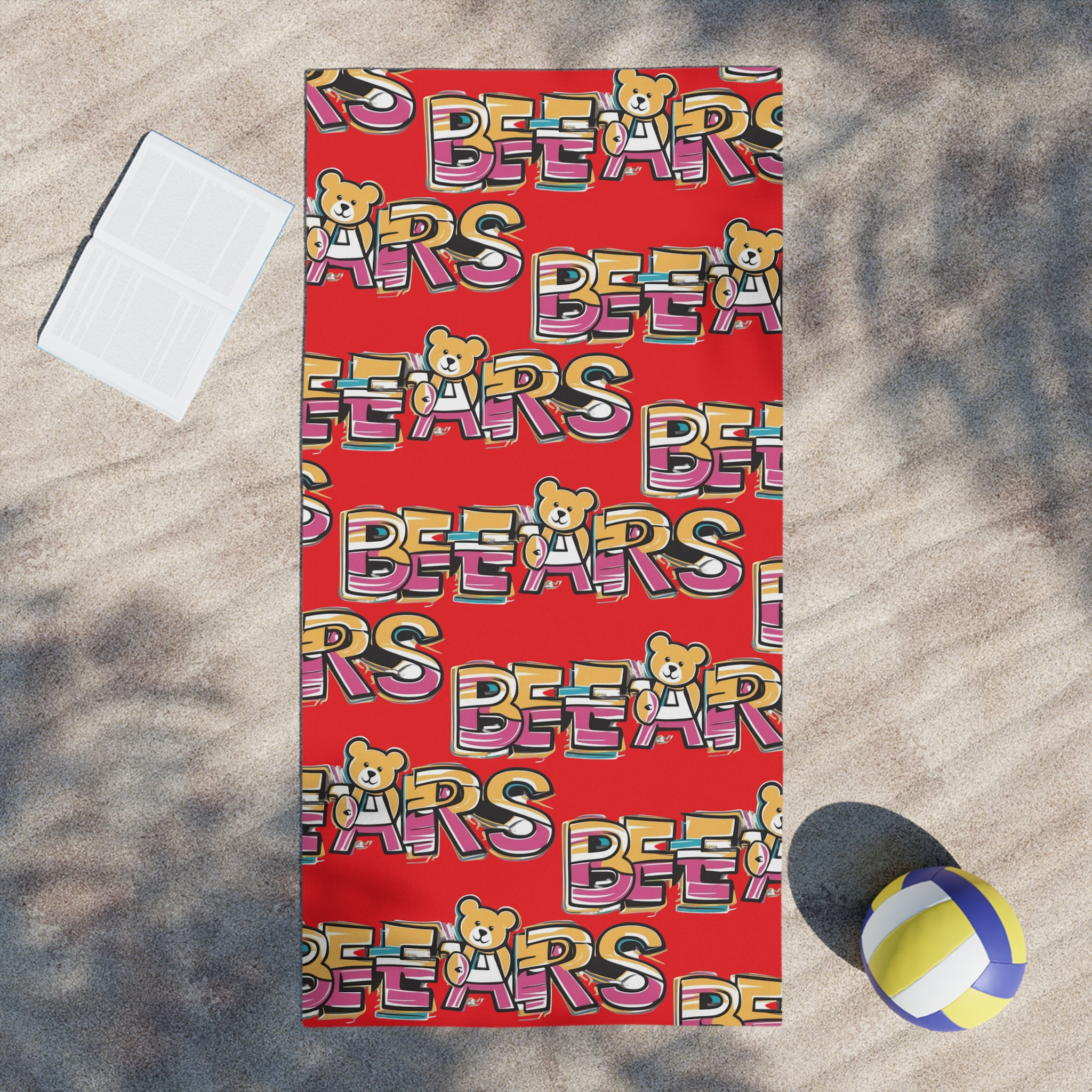 Colorful Bear Pattern Beach Towels - Fun Summer Accessories,