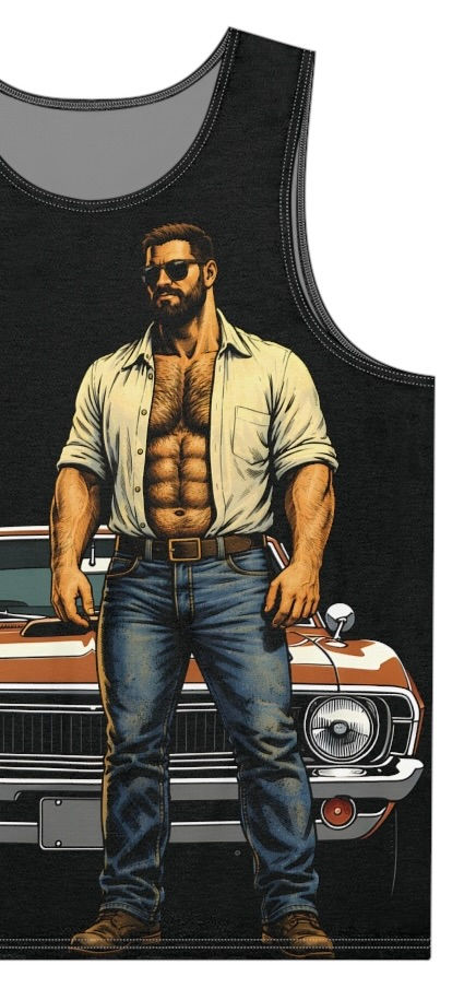 Thumbnail: Gay Bear Tank Top Mens, Muscle Bear Shirt, Masculine Gym Tank, 