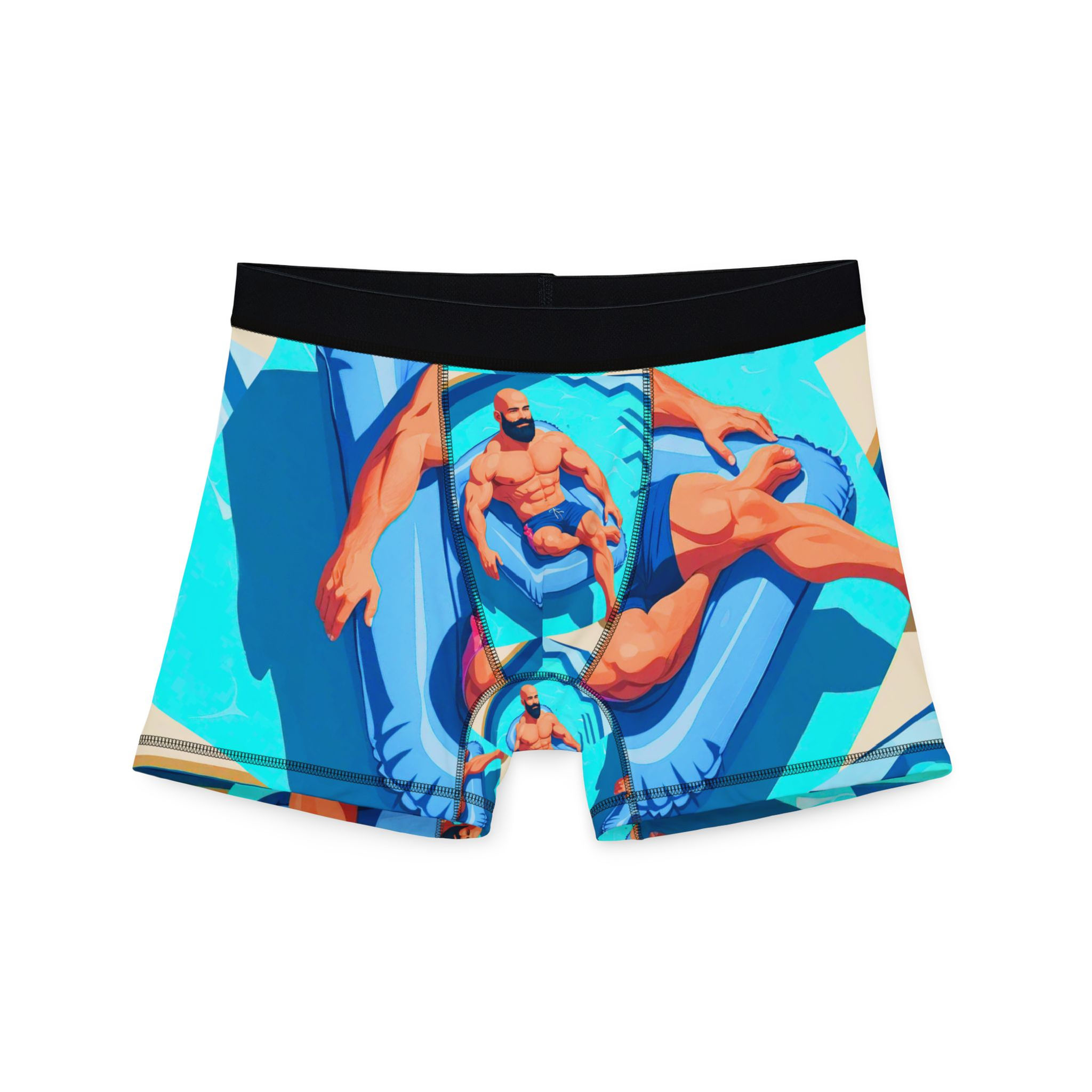 Vibrant Men's Boxers, Fun Swimwear, Summer Vibes, Pool Party Essentials, 