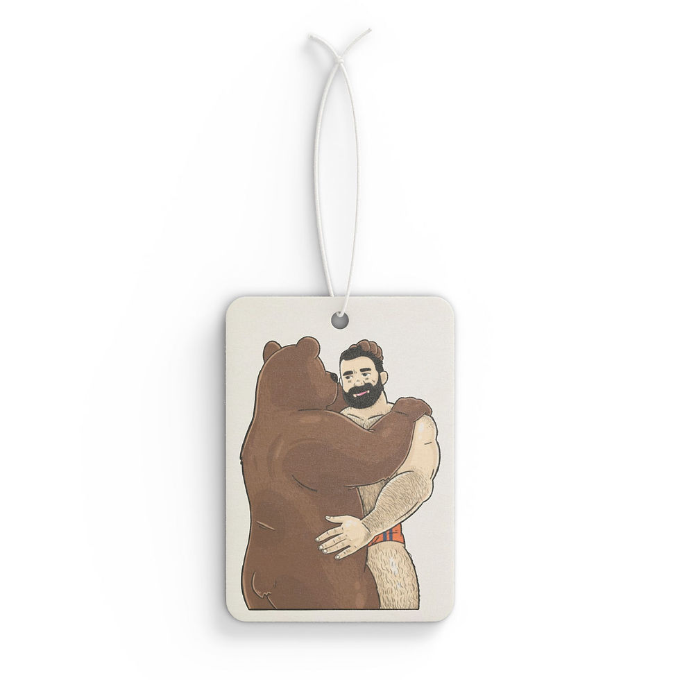 Hilarious Bear Hug Car Air Freshener, Funny Gift for Him, Unique Car Décor,