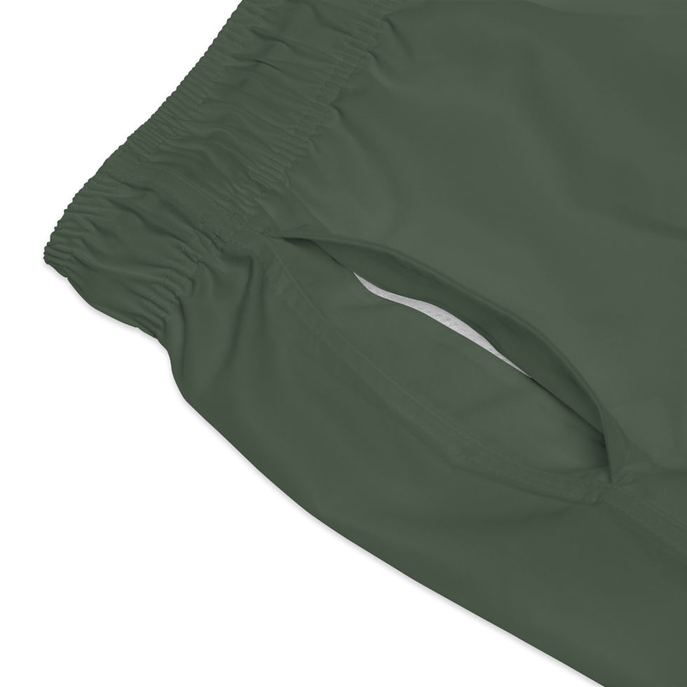 Thumbnail: Premium Black Swim Trunks with Minimal Bear Patch