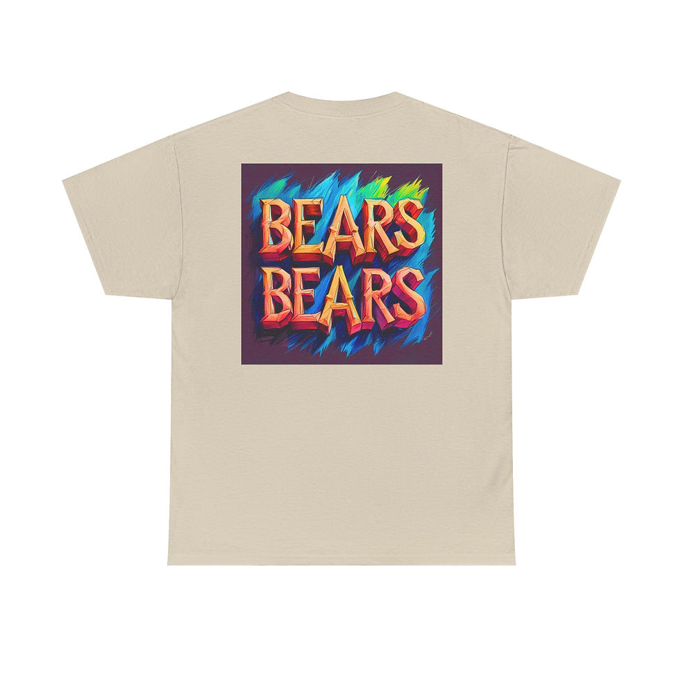 Thumbnail: Colorful Bear Graphic Tee, Unisex Cotton Shirt, Nature Lover Gift, 