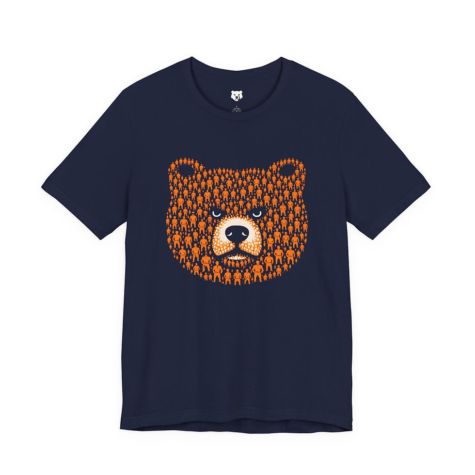 Thumbnail: Bear Graphic T-Shirt, Animal Face Tee, Cute Bear Shirt, 