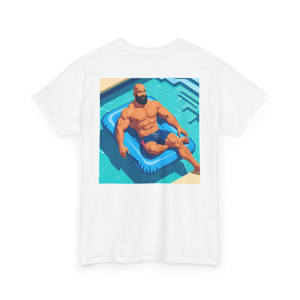 Thumbnail: Turcobear Chill Vibes Unisex Heavy Cotton Tee, Summer Shirt, Relaxation Tee, 