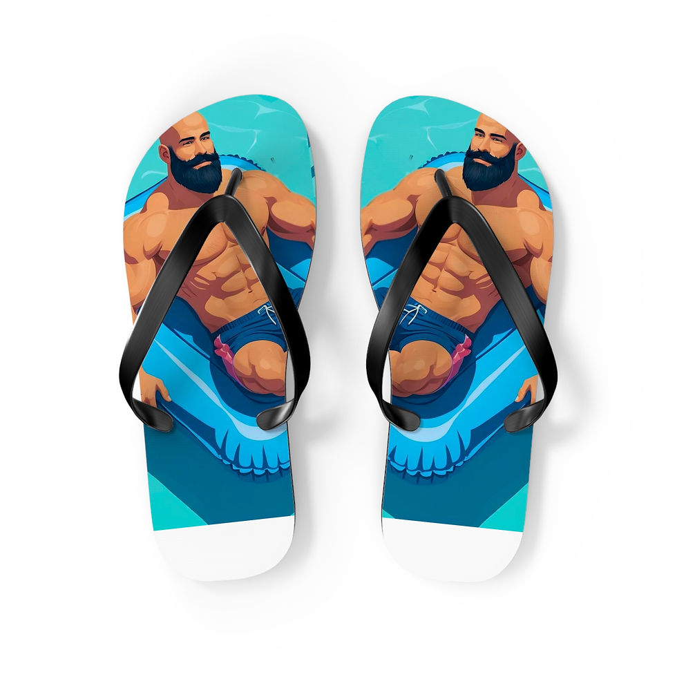 Thumbnail: Summer Vibes Flip Flops | Pool Slide Sandals, Men's Summer Shoes, 