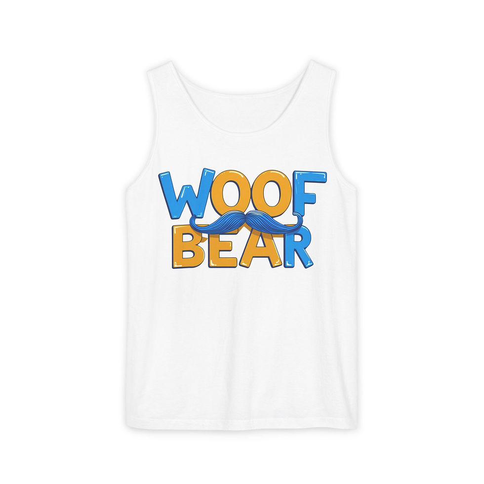 Unisex Playful Woof Bear Tank Top for Pet Lovers, Summer Top,
