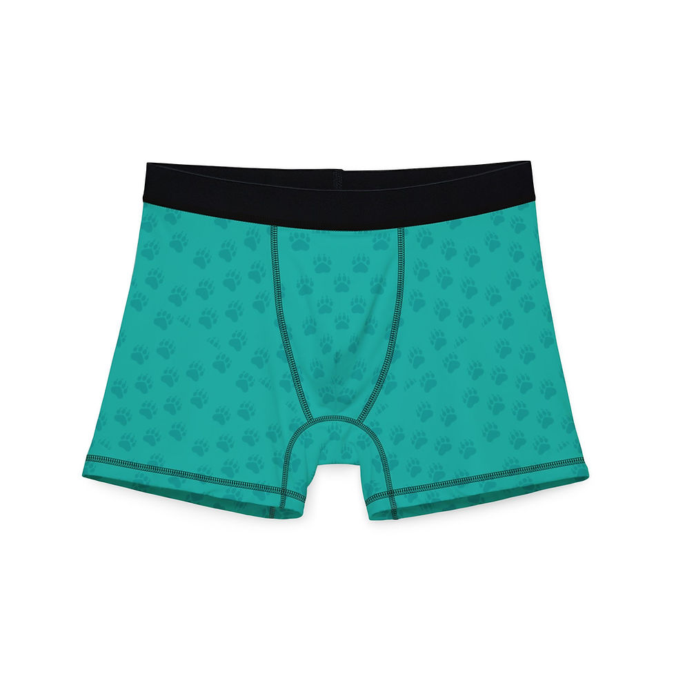 Men’s Paw Print Boxer Briefs —GreenClaw Pattern Underwear