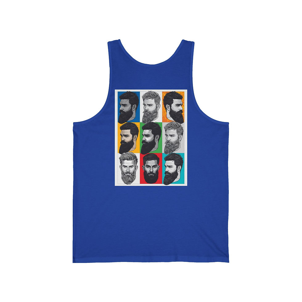 Thumbnail: Bearded Men Pop Art Tank – Retro Color-Block Beard Portraits Tank Top