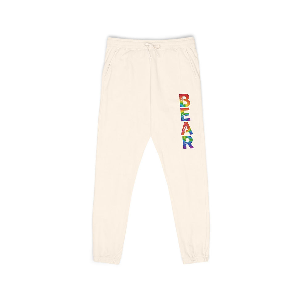 Thumbnail: Unisex Garment-Dyed Rainbow Fleece Sweatpants, Cozy Loungewear, 