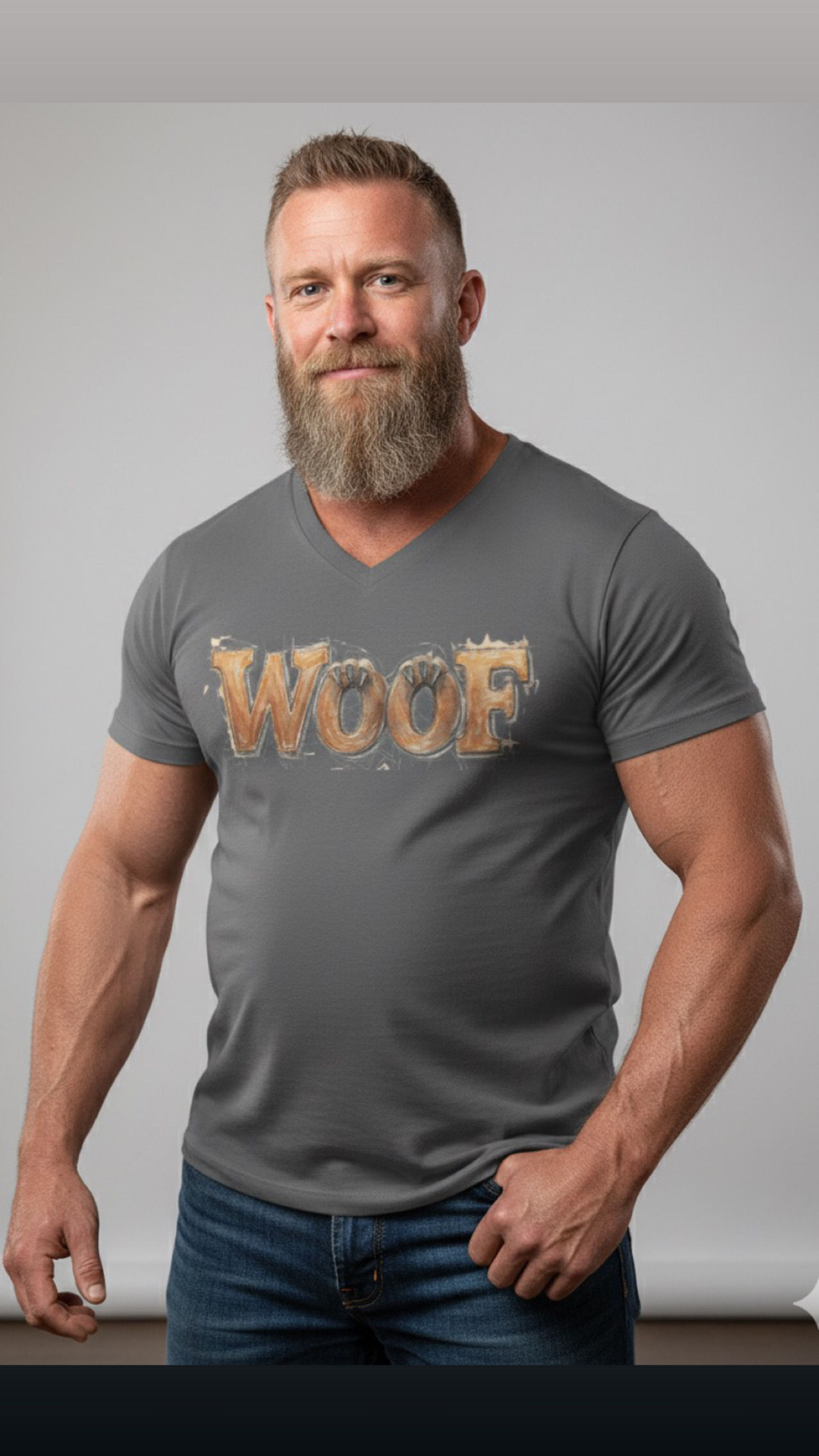 Funny Bear Lover V-Neck Tee, Unisex Pet Lover Shirt, Woof Tee,