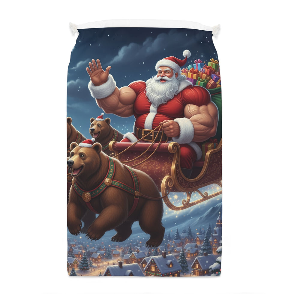 Christmas Gift Sack, Holiday Storage Bag, Santa Decor, Gift Wrap,