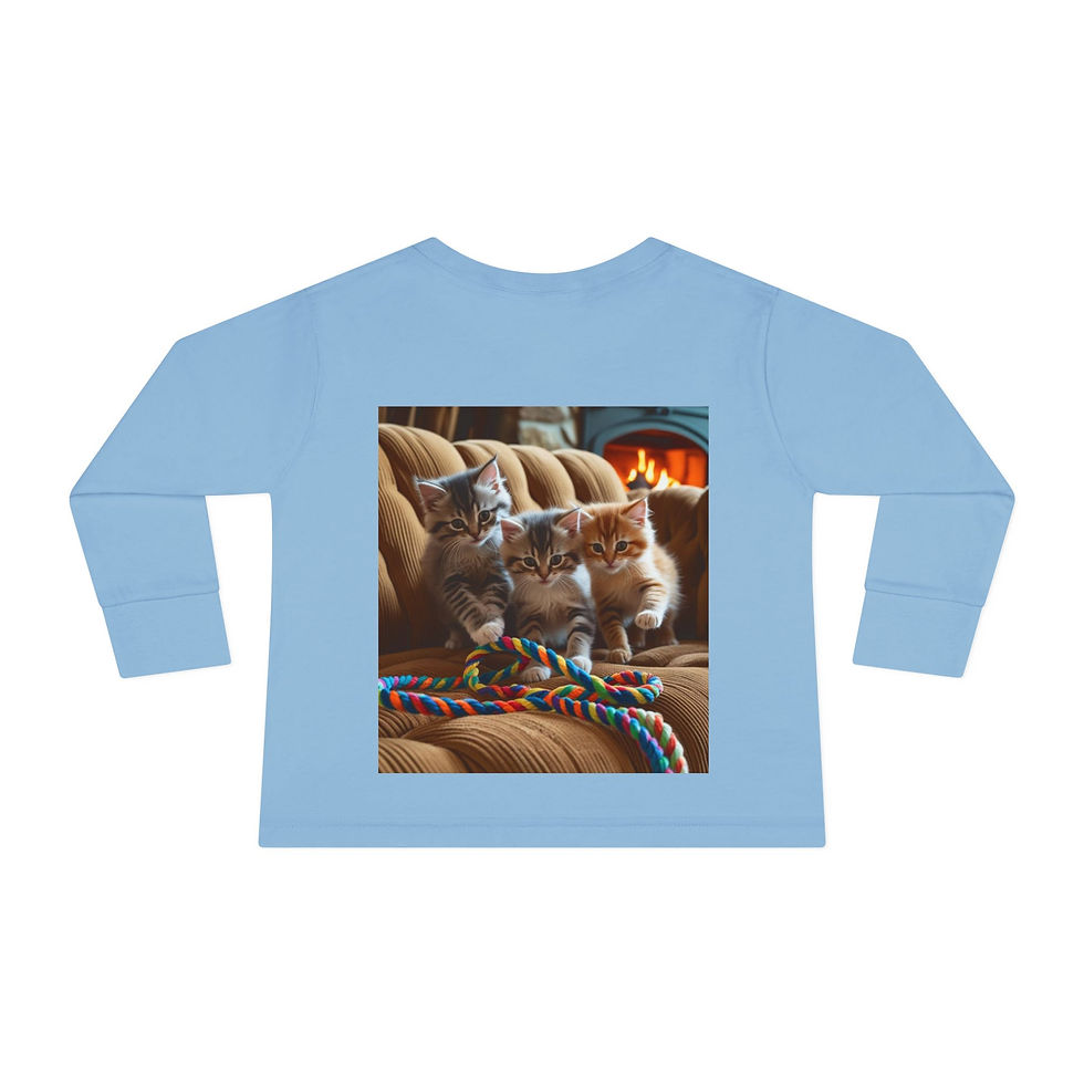 Thumbnail: Cozy Cat Lovers Toddler Long Sleeve Tee, Cute Toddler Shirt, Kitten Apparel, 