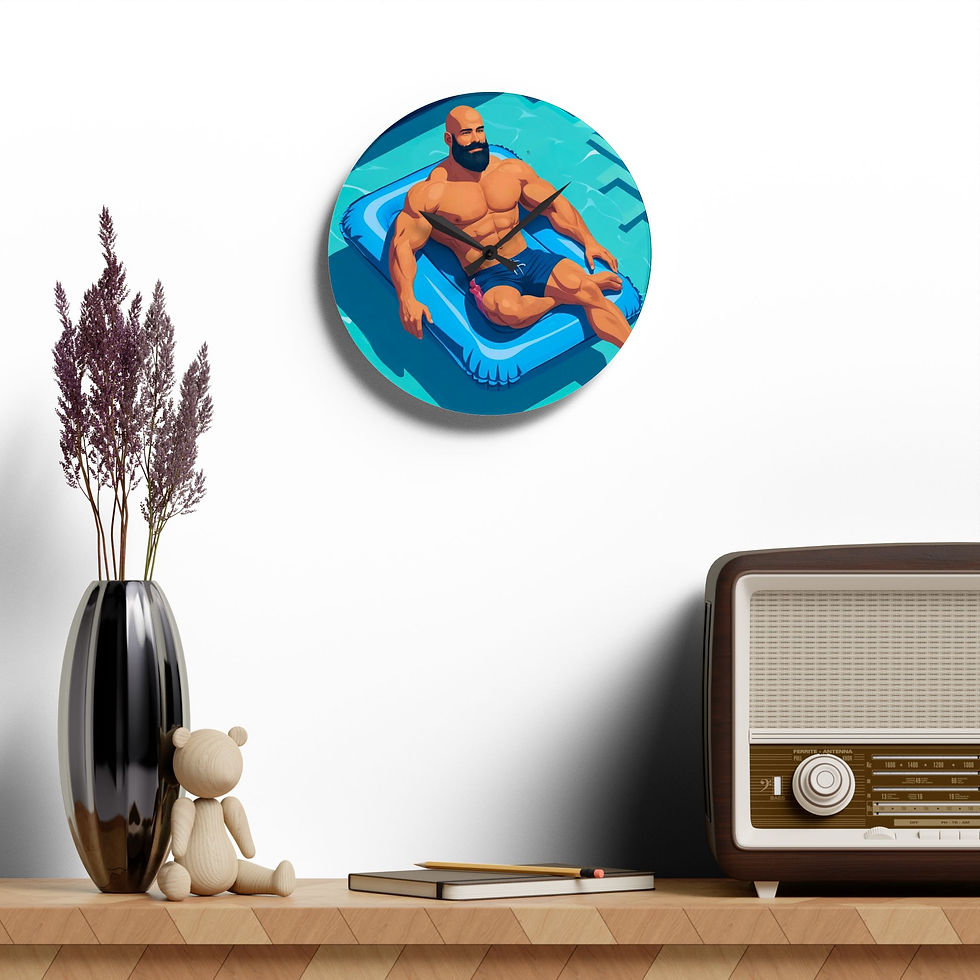 Thumbnail: Chill Vibes Acrylic Wall Clock | Beach Decor | Pool Party Clock 
