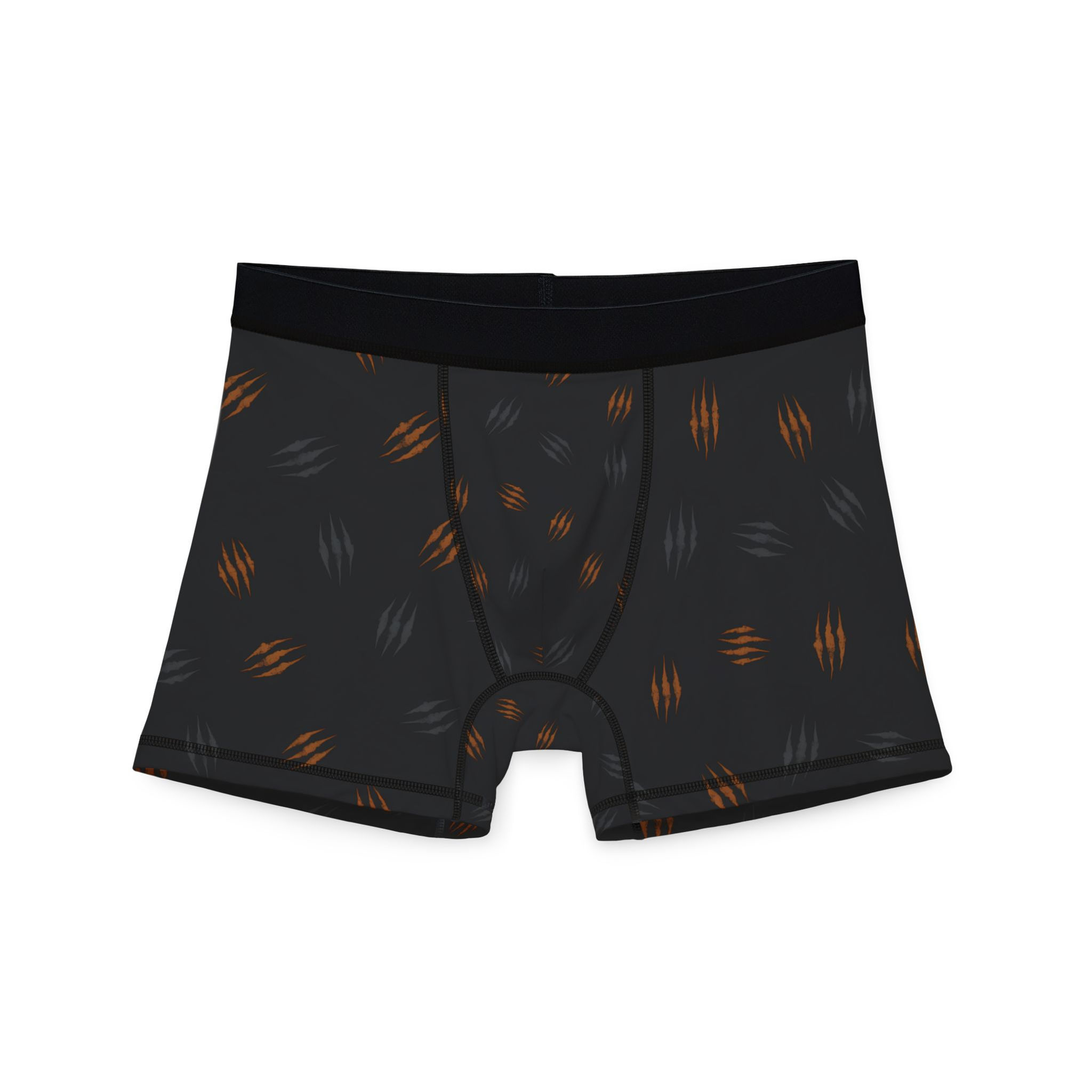 Mens Bear Claw Boxer Briefs Black Underwear Masculine Bear Claw Pattern 