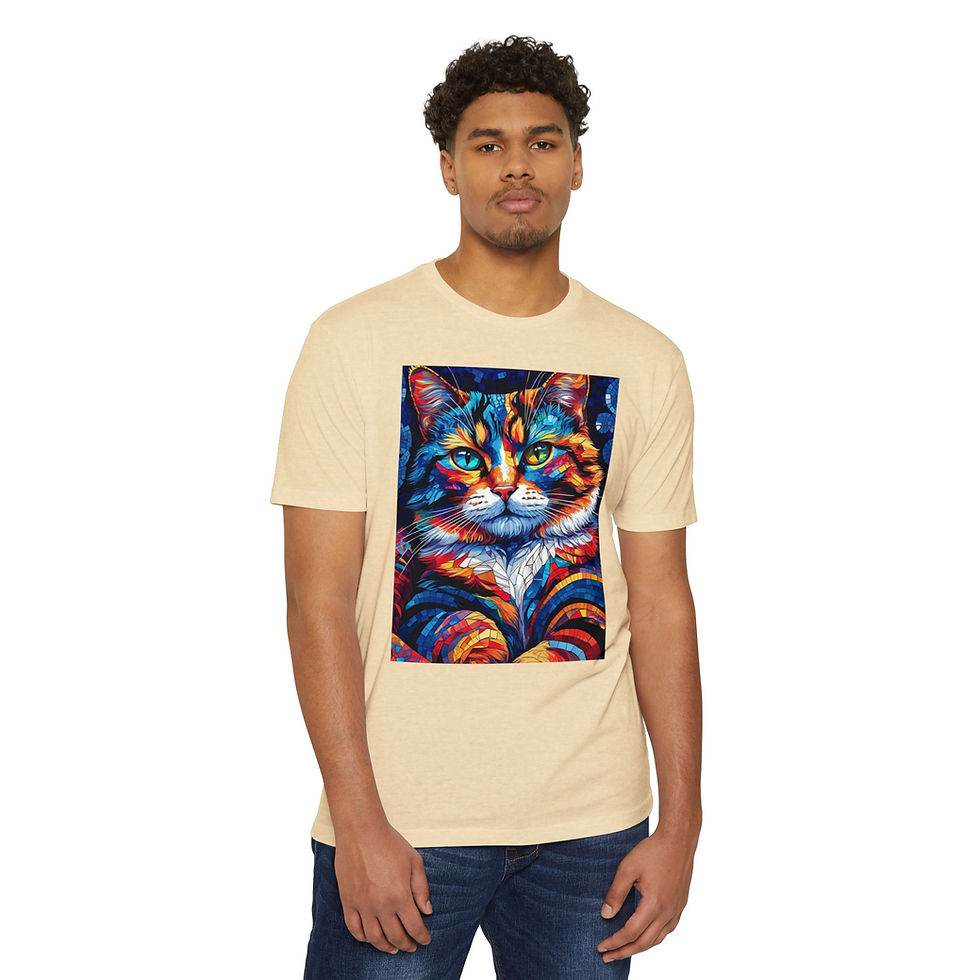 Thumbnail: Vibrant Cat Art T-Shirt | Unisex Tee, Pet Lover Gift, Animal Lovers,