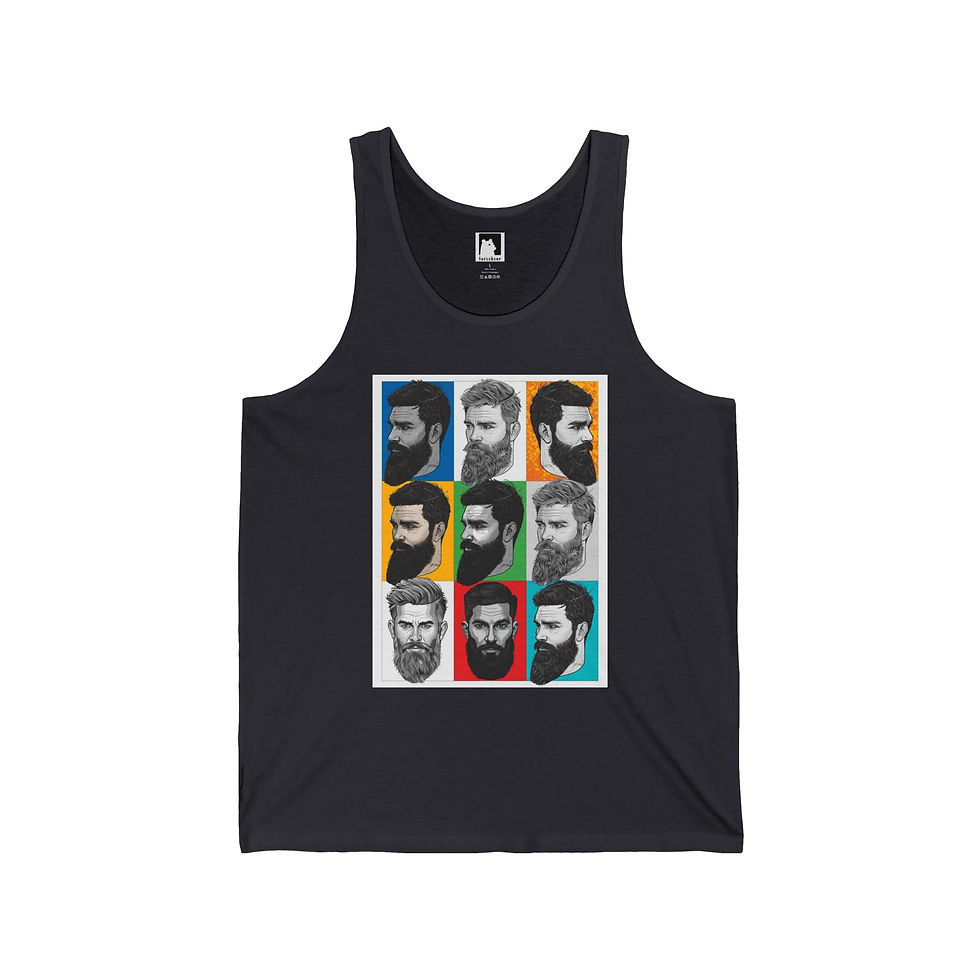 Thumbnail: Bearded Men Pop Art Tank – Retro Color-Block Beard Portraits Tank Top