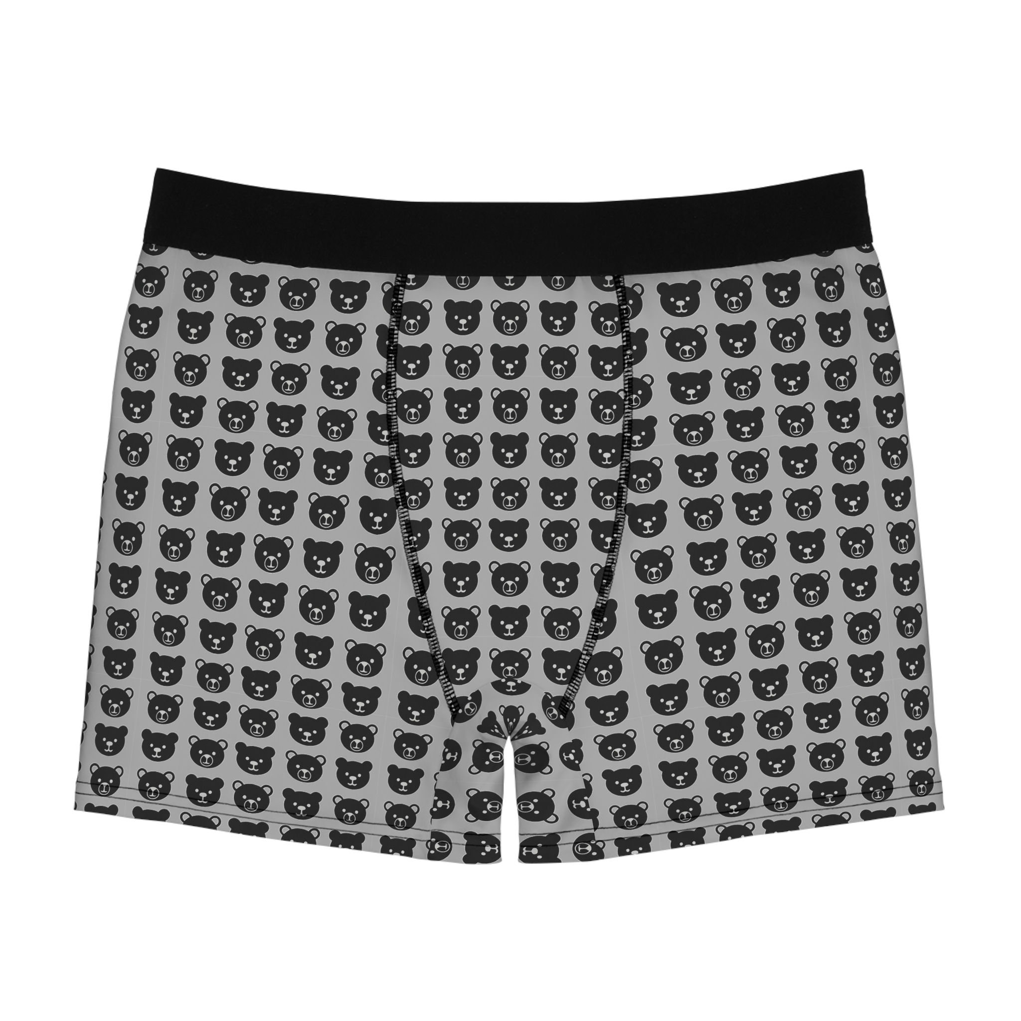 Black & White Bear Pattern Boxer Briefs | Soft Stretch Men’s Underwear