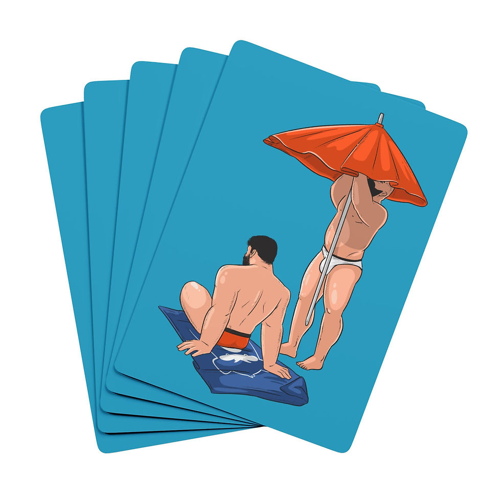 Thumbnail: Beach Day Poker Playing Cards – Retro Sunbathers Deck