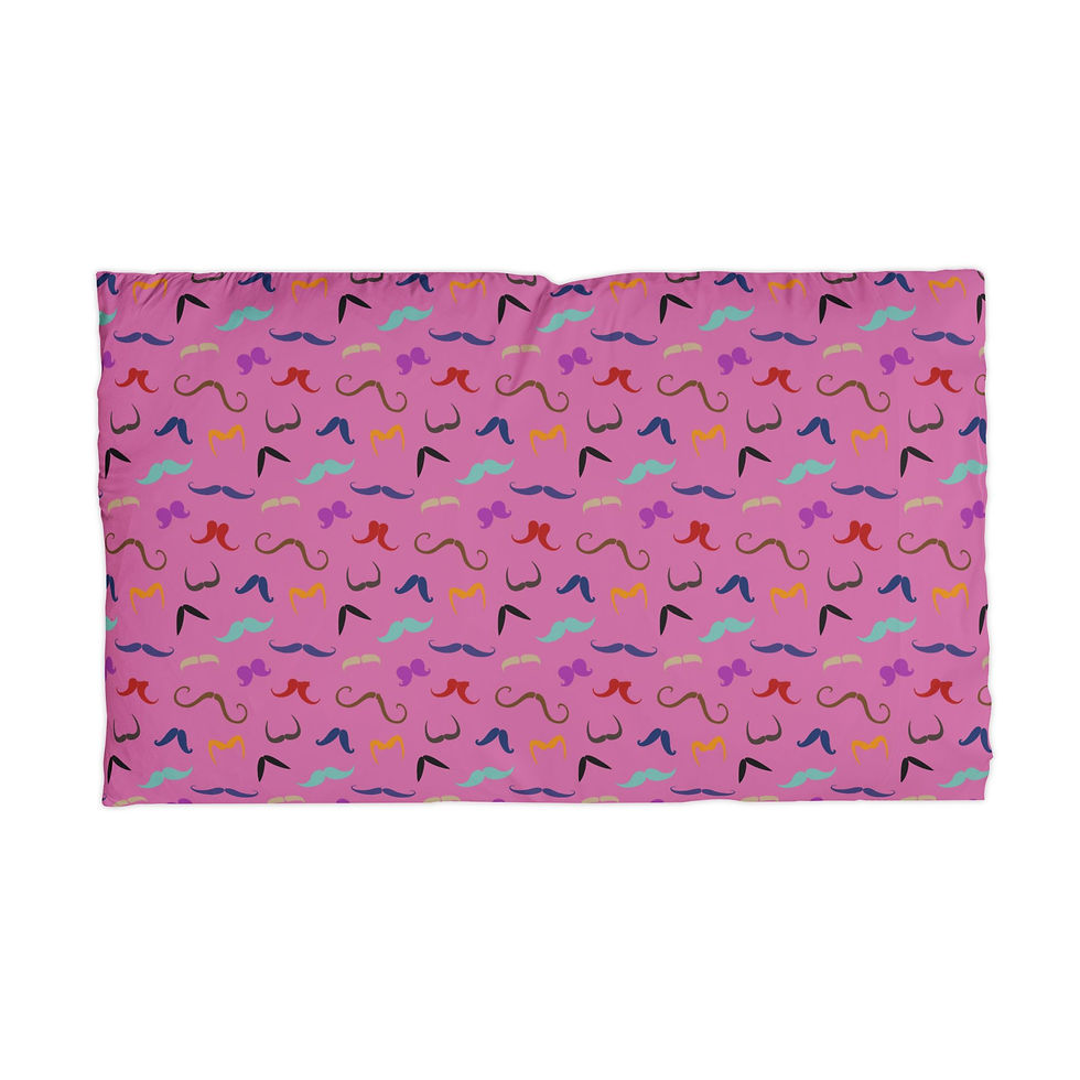 Thumbnail: Pink Mustache Pattern Pillowcase – Soft Microfiber Decorative Pillow Cover