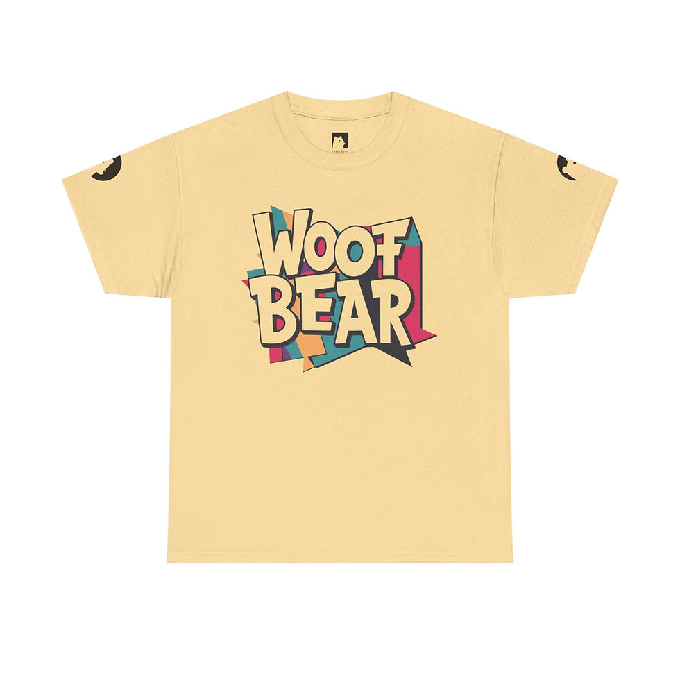 Thumbnail: Graphic Tee - Colorful 'Woof Bear' Bear Lovers Summer Style Shirt