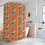 Thumbnail: Bearded Muscleman Pattern Shower Curtain — Retro Orange Bath Decor